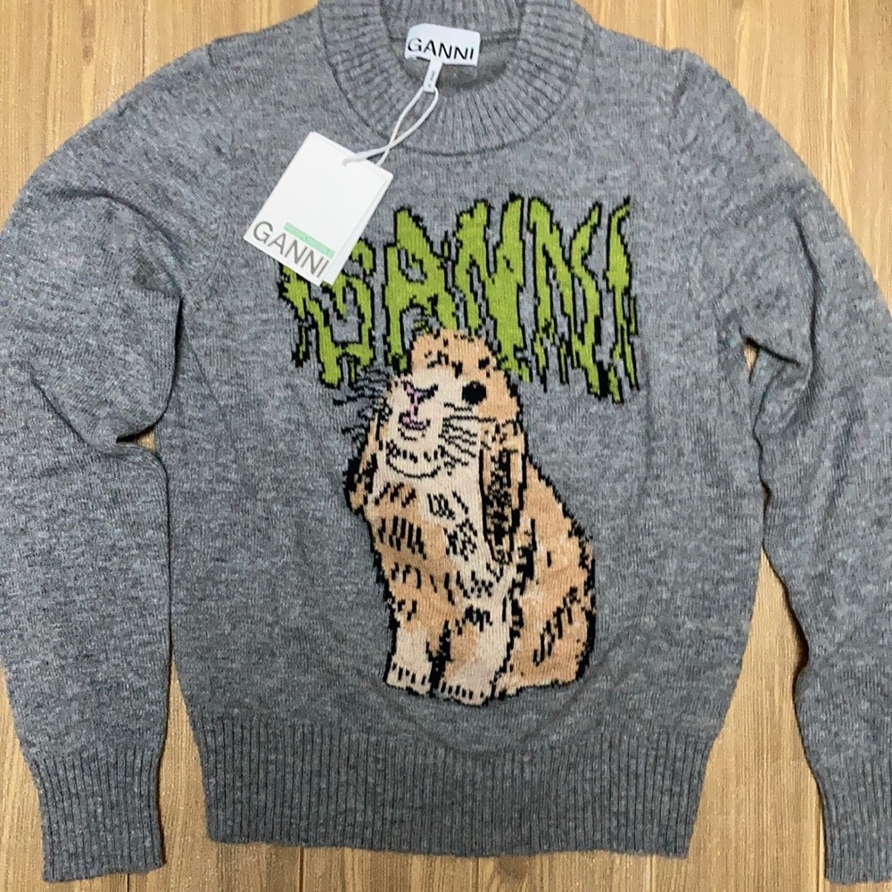 Ganni Gray sweater size Small